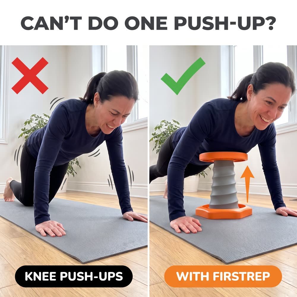 Can't do one push-up? Knee push-ups against push-ups with FirstRep